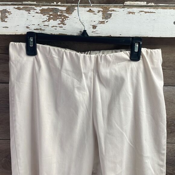 CLICK by COLOR ME COTTON Ladies Tan Cropped Elastic Waist Wider Leg Pants PL - Picture 4 of 8